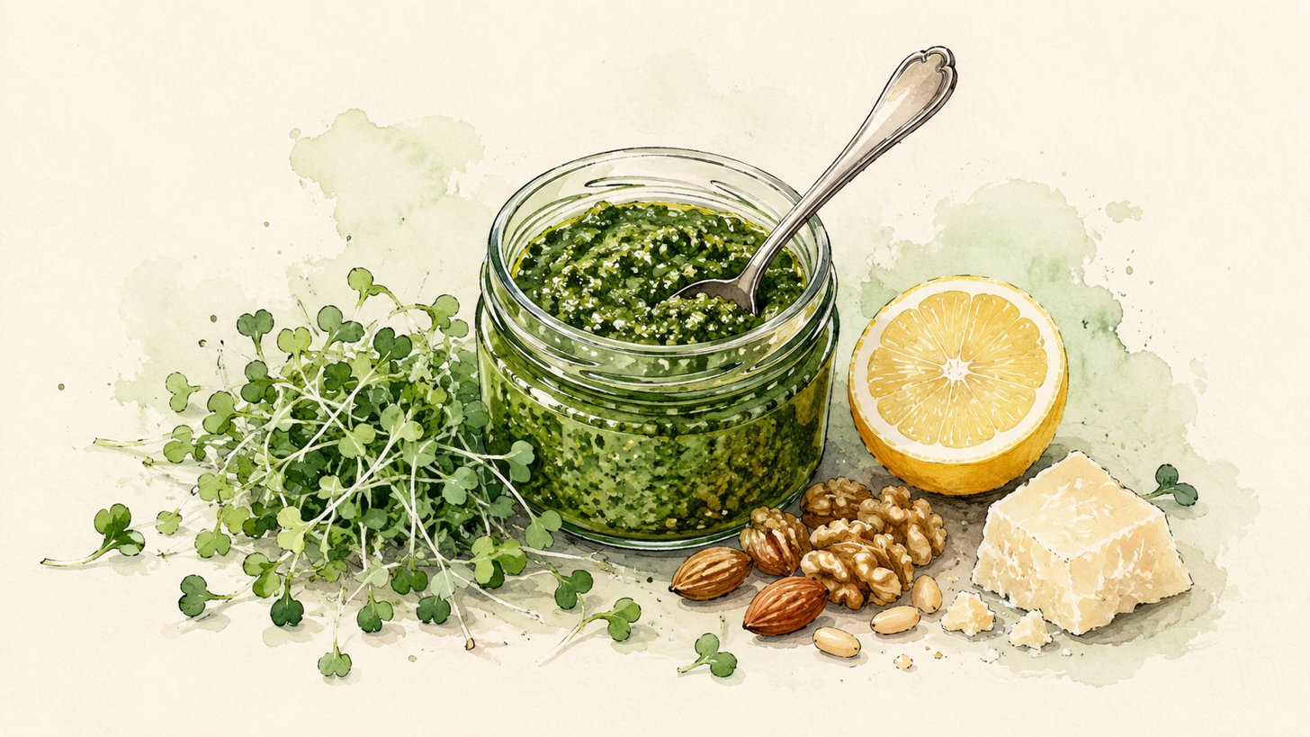 Microgreen Pesto Recipe: Easy Blend, 4 Ways to Use It